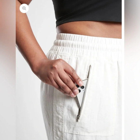 Athleta Cabo Linen Wide Leg Pant White - Picture 3 of 7